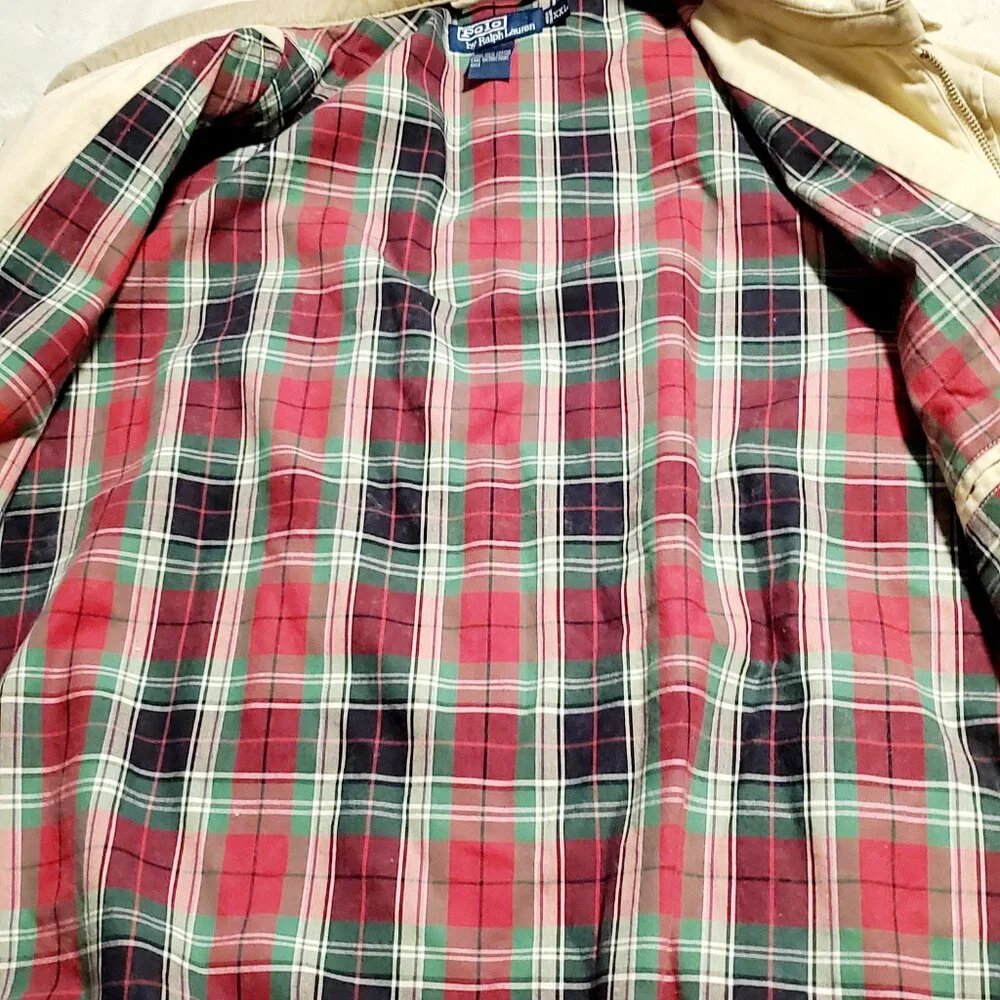 Polo Ralph Lauren Y2K Men' Bomber Harrington Plaid Jacket Lightweight size XXL